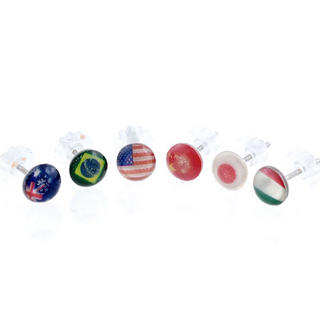 Fit-to-Kill 6 pieces national flags earrings