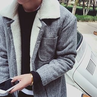 Mr. Cai Fleece-Lined Buttoned Coat