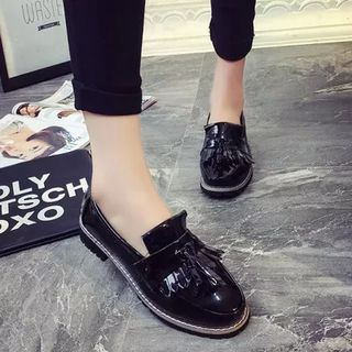 SouthBay Shoes Fringed Patent Loafers