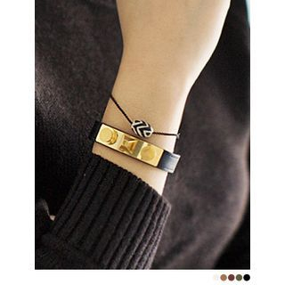 PINKROCKET Genuine Leather Studded Bracelet