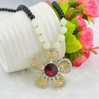 Glitglow Jeweled Flower Pendant