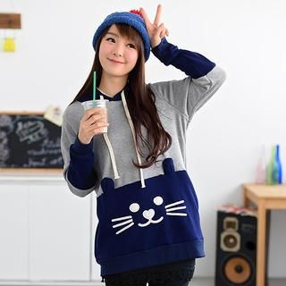 59 Seconds Cat Accent Hooded Pullover