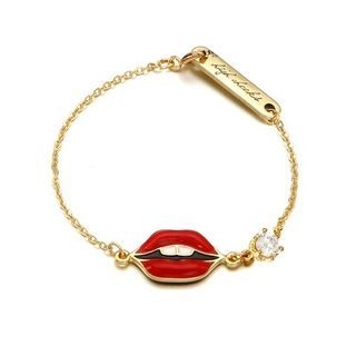 Ticoo Rhinestone Lips Bracelet