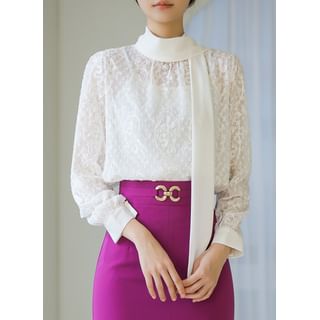 Scarf Chiffon Lace Blouse