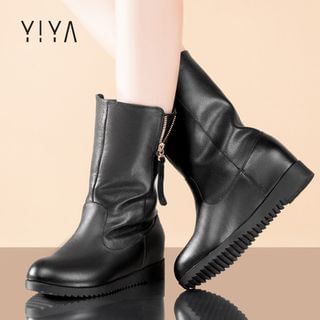 YIYA Hidden Wedge Mid-Calf Boots