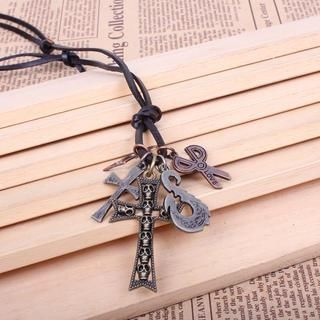 KINNO Skull Cross Scissors Necklace