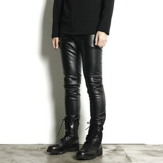 Rememberclick Faux-Leather Skinny Pants