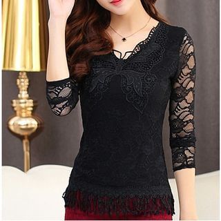 Sienne Long-Sleeve Lace Top