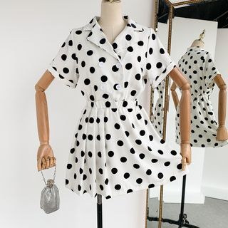 Double-breasted | Chiffon | Dress | Dot