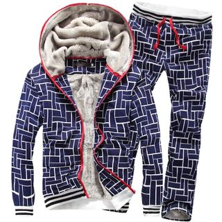 Bay Go Mall Set: Patterned Hooded Jacket + Sweatpants