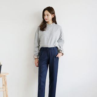 Seoul Fashion Pleated-Front Tapered Pants