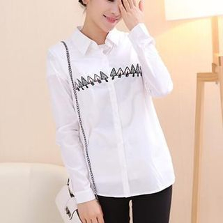 Aigan Long-Sleeve Embroidered Shirt