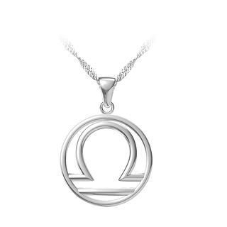 BELEC 925 Sterling Silver Libra Pendant with Necklace