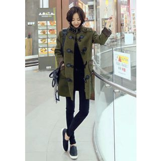 REDOPIN Faux-Suede Toggle Coat