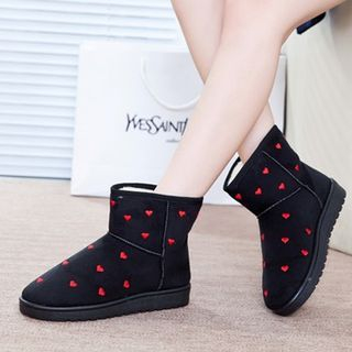 Wello Heart Print Ankle Snow Boots