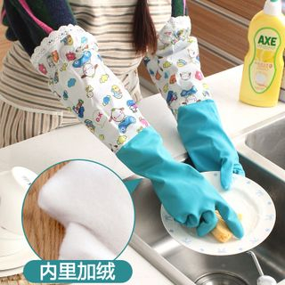 Lazy Corner Print Cleaning Gloves