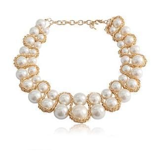 Ticoo Double-Layer Faux-Pearl Necklace