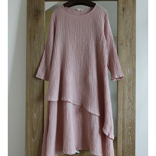 Rosadame Asymmetric Linen-blend A Line Dress