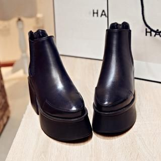 JY Shoes Genuine Leather Platform Short Boots