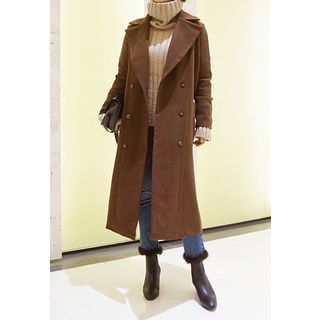 STYLEBYYAM Wool Blend Wide-Collar Double-Breasted Coat