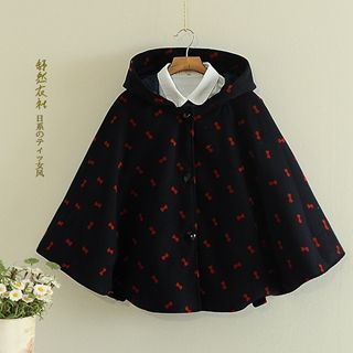 Storyland Bow-Print Hooded Cape