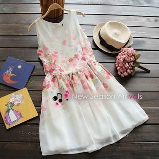YOYO Sleeveless Printed Dress