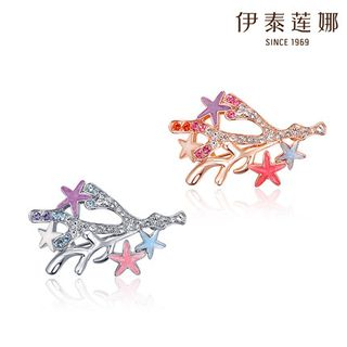 Italina Swarovski Elements Coral Star Brooch