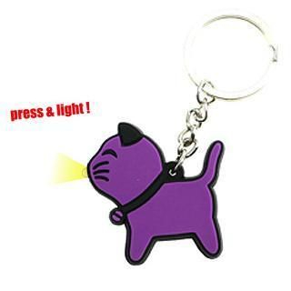 Mr. Mc Kitten LED Keychain Purple - One Size