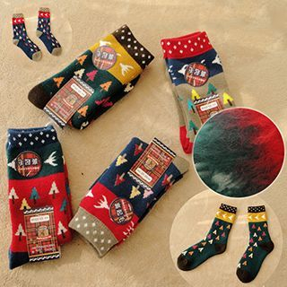 NANA Stockings Christmas Tree Patterned Socks