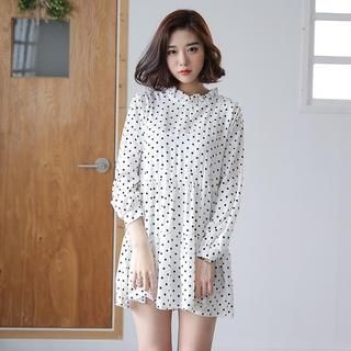 Envy Look Dotted Tiered Long-Sleeved Tunic