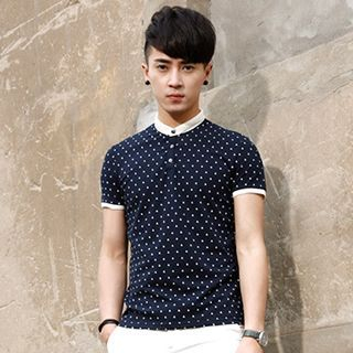 WOOG Dotted Contrast Trim Polo Shirt