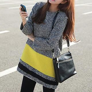 Dowisi Tweed Color-Block Dress