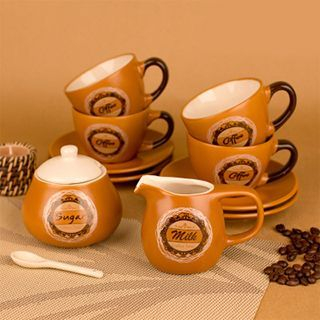 Jarsun Printed Ceramic Coffee Cup Set