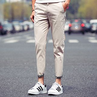 Prep Soul Contrast Roll Cuff Tapered Pants