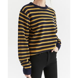 Someday, if Drop-Shoulder Striped Knit Top