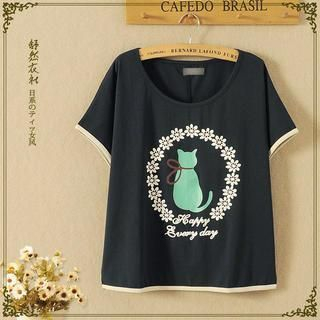 Storyland Short-Sleeve Cat-Print T-Shirt