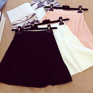 Glen Glam Pleated Knit Skirt
