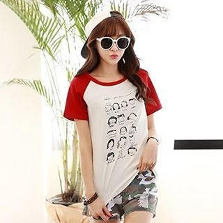 Pomelo Printed Raglan Short-Sleeve T-shirt