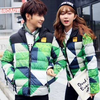 Bay Go Mall Matching Couple Hooded Padded Jacket