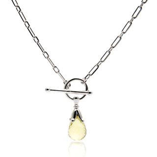 Bellini Round Toggle Lemon Quartz Briolette Necklace