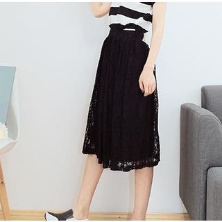 SUYISODA Lace Midi Skirt