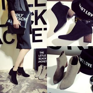 Fashion Street Block Heel Ankle Boots