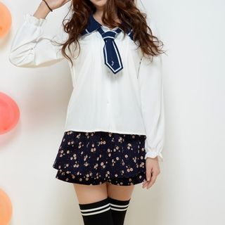 GOGO Girl Tie Accent Blouse