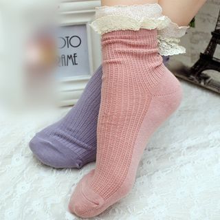 Olgo Contrast-Trim Socks
