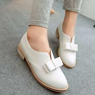 Pangmama Bow-Accent Block Heels