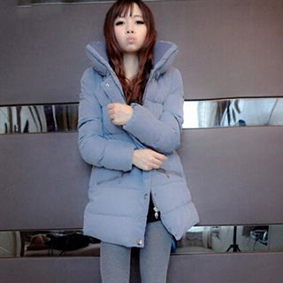 Blue Belle Stand Collar Long Padded Jacket