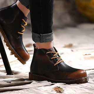 NOVO Genuine Leather Brushed Ankle Boots