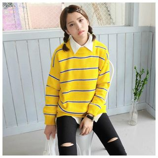 SUYISODA Striped Knit Pullover