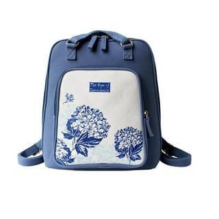 Flower Princess Floral Print Backpack Blue - One Size