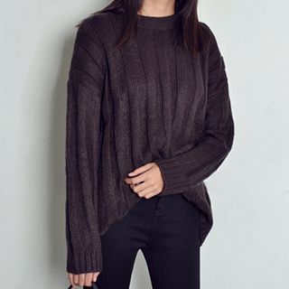 Pony's Tale Drop Shoulder Ribbed Sweater